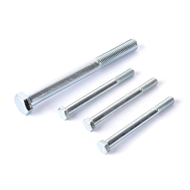 DIN 931 উচ্চ মানের কার্বন ইস্পাত হেক্স বোল্ট DIN931 হেক্সাগন হেড বোল্ট