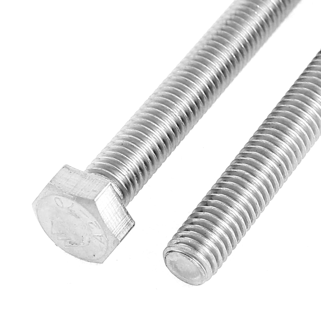 A4 মেরিন গ্রেড ফাইন থ্রেড 304 স্টেইনলেস স্টীল ফুল থ্রেড হেক্স হেড বোল্ট DIN933