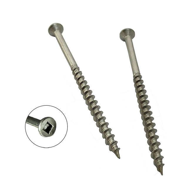 স্কয়ার ড্রাইভ বুগল হেড কাঠের ডেক স্ক্রু 316 মেরিন গ্রেড স্টেইনলেস স্টীল টাইপ 17