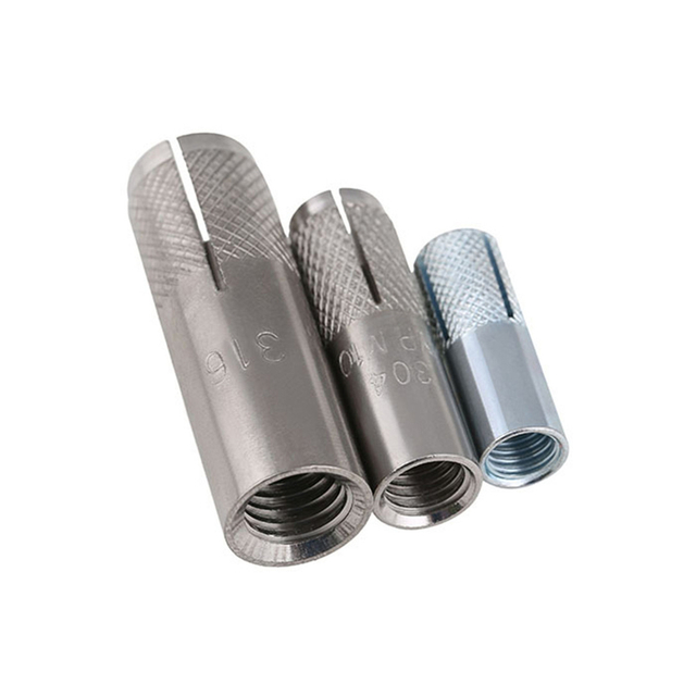 প্রিমিয়াম দস্তা ধাতুপট্টাবৃত কার্বন ইস্পাত কংক্রিট নোঙ্গর মধ্যে ড্রপ Knurled