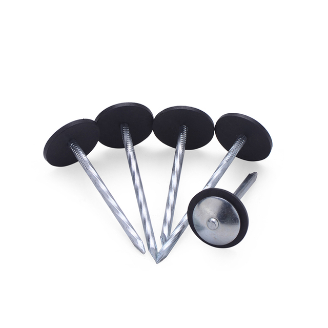 মসৃণ শ্যাঙ্ক ইলেক্ট্রো-গ্যালভানাইজড ছাতা হেড রুফিং পেরেক ওয়াশার সঙ্গে 25 কেজি/কার্টন