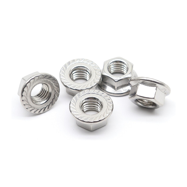 স্টেইনলেস স্টীল সেরেটেড হেক্সাগন ফ্ল্যাঞ্জ লক বাদাম হেক্স ফ্ল্যাঞ্জ বাদাম