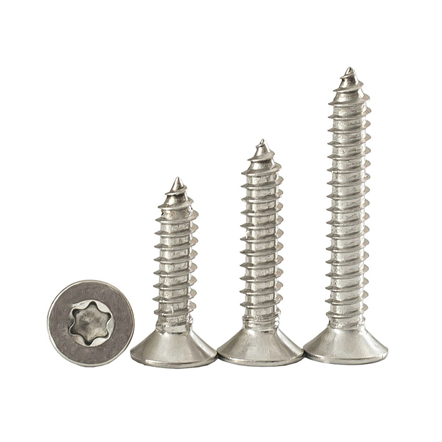 ফ্ল্যাট হেড টর্ক্স স্ব-লঘুপাত স্ক্রু স্টেইনলেস স্টীল 304 সম্পূর্ণভাবে থ্রেডেড