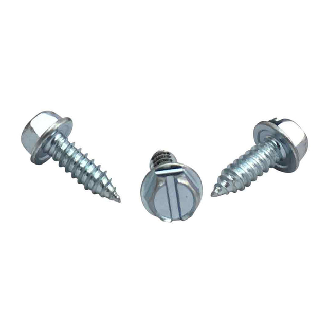 দস্তা ধাতুপট্টাবৃত ইস্পাত স্লটেড ড্রাইভ হেক্স ওয়াশার হেড স্ব-ট্যাপিং শীট মেটাল স্ক্রু